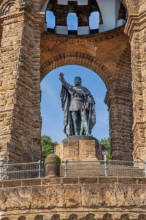 Kaiser Wilhelm Monument, Porta Westfalica, Weser Valley, Weserbergland, North Rhine-Westphalia,