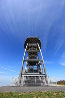 Noah's Sails lookout tower on the Ellenbogen, 813 m. high mountain in the Rhön in the