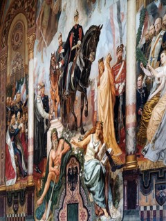 Central triptych with the Apotheosis of the Founding of the Empire by Hermann Wislicenus, mural,