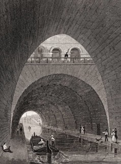 The Canal de l'Ourcq, Paris, antique steel engraved print, 1831