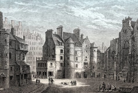 The Old Tolbooth, High Street, Royal Mile in Edinburgh, Scotland, 19th century