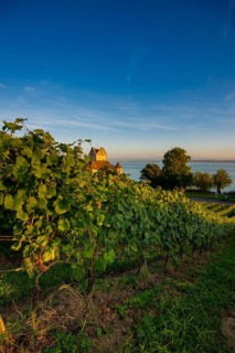 Meersburg Castle, Old Castle, Sunset, Meersburg, Lake Constance, Baden-Württemberg, Germany