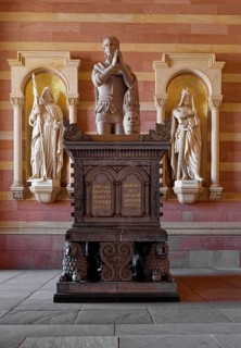 Porch of Speyer Cathedral with the figures of the emperors and kings buried in the cathedral,