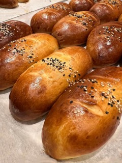 Freshly baked milk rolls, Vienna, Austria