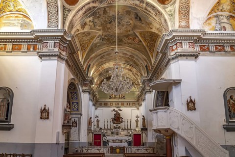 Interior of the Sainte Marie de l'Assomption church in the village of Cateri in Balagne near Calvi,