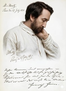 Heinrich Heine in his illness, symbol of illness, personality, poet, author, winter fairy tale,