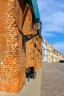 Brick structures of the Holy Spirit Church in Lübsche Straße, Old Town Hanseatic City of Wismar,