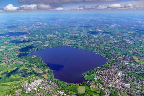 Aerial view, Zwischenahner Meer, Bad Zwischenahn, Ammerland, Lake, Lower Saxony, Germany