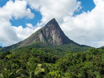 Knuckles mountain range with Lakegala mountain and rocks, Meemure, Sri Lanka