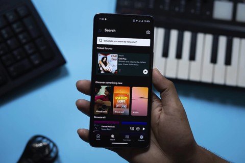 Dhaka, Bangladesh- 03 June 2025: Homepage of spotify is seen on a smartphone