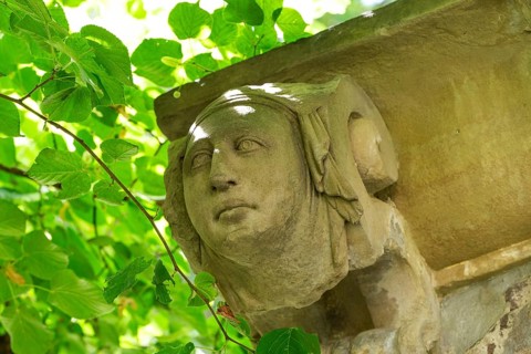 Left corner mask from Heinrich Schickhardt's house at Kanzleistraße 17 in Stuttgart, Städtisches