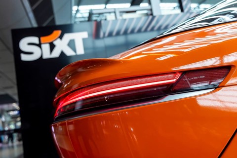 Düsseldorf Airport. Presentation by car hire company SIXT of the Chinese electric vehicle Lucid Air