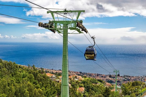 Cable car from the city centre to Monte, Teleférico Funchal, Funchal, Madeira, Portugal