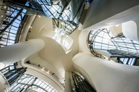 Guggenheim Museum, architect Frank Gehry, entrance hall, interior view, Bilbao, Basque Country,