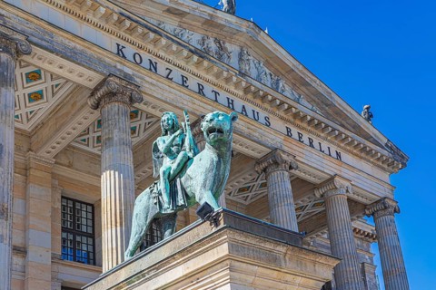 Front of the concert hall Berlin on the Gendarmenmarkt in Berlin, Germany