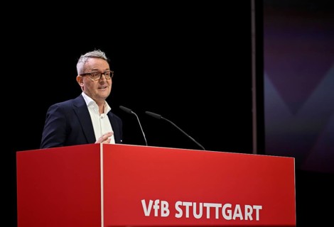 Chairman of the Board Alexander Wehrle VfB Stuttgart gives speech, General Meeting VfB Stuttgart