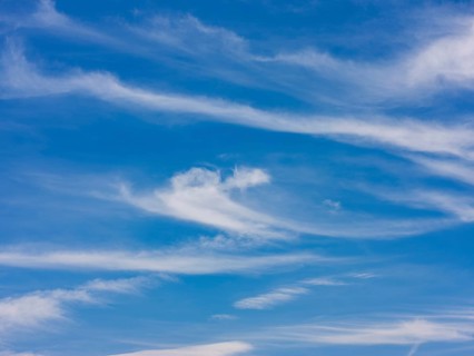 Feather clouds, cirrus in the blue sky