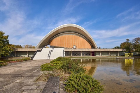 House of World Cultures with water basin, John-Foster-Dulles-Allee, Berlin, capital city,