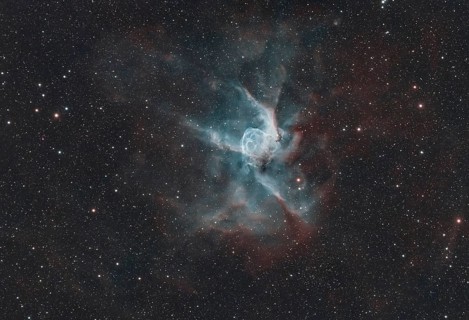 NGC2359, Duck Nebula or Thor's Helmet, a Wolf-Rayet Ring Nebula, a special type of emission nebula
