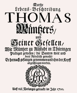 Facsimile of a pamphlet against Thomas Müntzer, 1489 – 1525, German preacher and theologian,