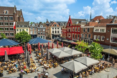 De Neude square in the historic centre of Utrecht, Netherlands