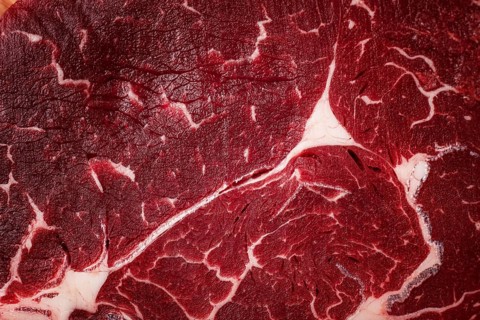 Fresh beef steak, close-up, macro