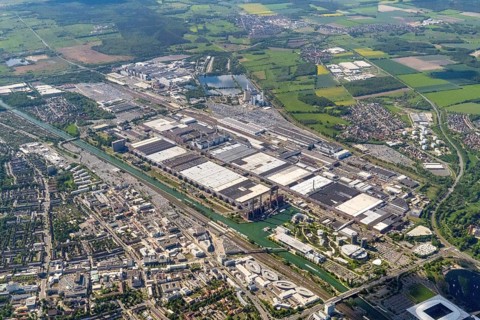 Aerial view, VW plant Wolfsburg, industry, car, car manufacturer, Lower Saxony