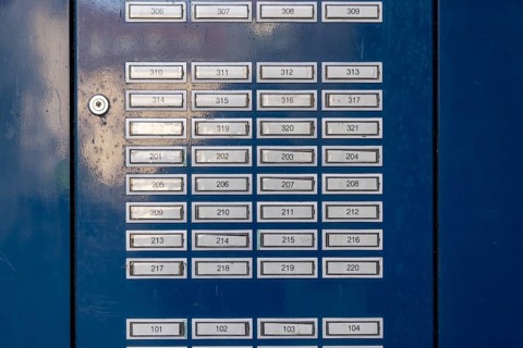 Doorbell system, doorbell at the front door with anonymous residents. Bamberg, Upper Franconia,