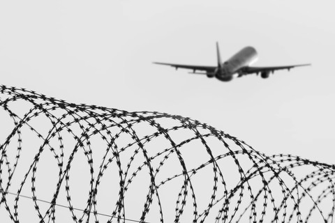 Symbolic image, deportation flights of illegal and delinquent migrants, passenger aircraft,