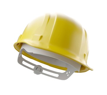 Yellow construction hard hat isolated on a white background
