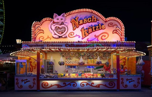 Sales stand, sweet tooth, confectionery, sweets, advertising, neon lighting, ice cream, Cannstatter