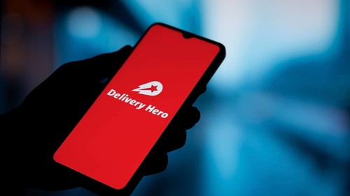 Dhaka, bangladesh- 06 Oct 2024: Delivery Hero logo is displayed on smartphone