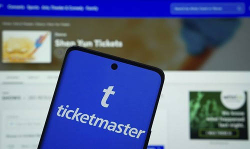Dhaka, Bangladesh - 18 March 2025: The logo of the Ticketmaster is displayed on a smartphone