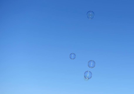 Soap bubble in winter, Schleswig-Holstein, Germany