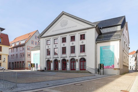 Municipal theatre at the Nikolaikirche, Freiberg, Saxony, Germany