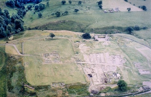 Series of oblique aerial photographs of sites associated with Hadrian's Wall, c. 1970s Roman fort