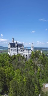 Neuschwanstein Castle and Pöllat Gorge near Hohenschwangau, Romantic Road, Ostallgäu, Bavaria,