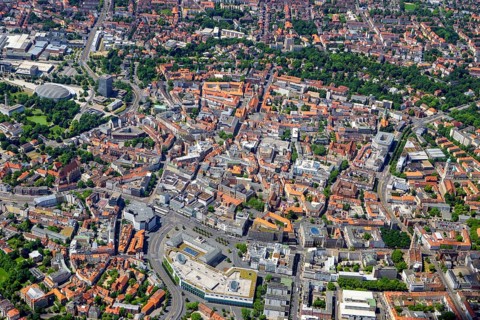 Brunswiek, Brunswick, city, city centre, Schlossplatz, aerial view, Lower Saxony