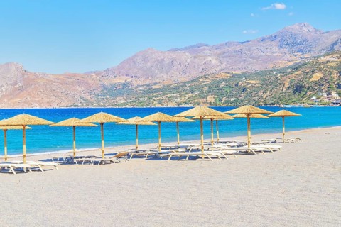Beach, Plakias, Southern Crete, Crete, Greek Islands, Greece