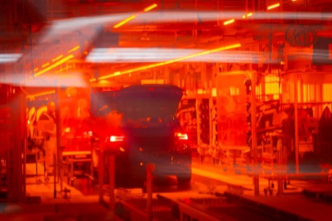 Electric car production in the assembly halls of VW in Zwickau, Zwickau, Saxony, Germany