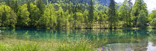Christlessee, a mountain lake in the Trettachtal valley, near Oberstdorf, Oberallgäu, Allgäu,