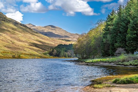 Mountains over Loch Iubhair, Crianlarich, Highlands, Scotland, UK