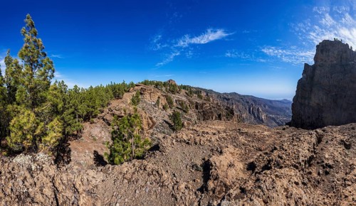 View from El Campanario to the summit of Pico de las Nieves, Gran Canaria, Canary Islands, Spain