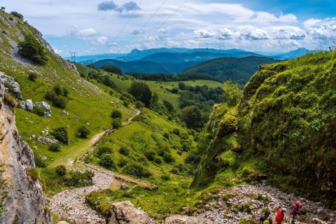 Views from the cave of San Adrian. Mount Aizkorri 1523 meters, the highest in Guipuzcoa. Basque