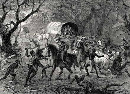 Attack On An English Convoy, scene from the Cape Frontier Wars, South Africa
