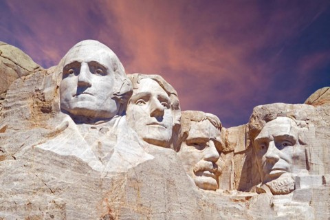 Mount Rushmore in South Dakota, monument to four US presidents, USA, Black Hills, 1941, National