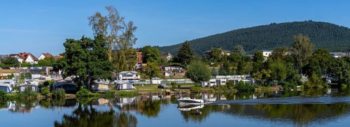 Campsite Main Camping, Mainbrücke in Miltenberg, Lower Franconia, Bavaria, Germany