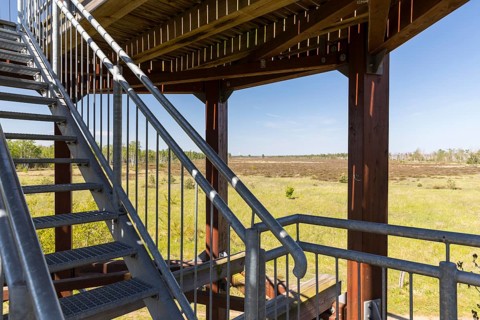 Observation tower on the heath trail in the Gohrischer Heide near Gröditz, Saxony, Germany