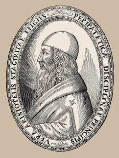 Frontispiece to his book Super Physicam Aristotelis, 1595, Thomas Aquinas, Thomas von Aquin,