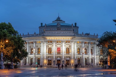 The Burgtheater at dusk, Vienna, Austria